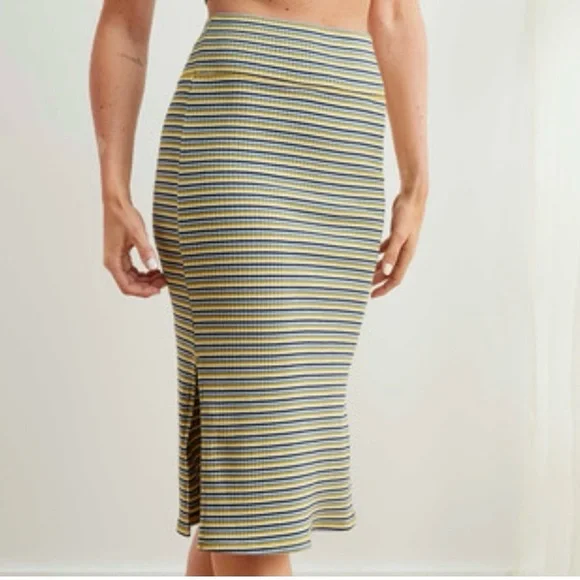 Aerie Striped Midi Skirt Size XL - Picture 1 of 5